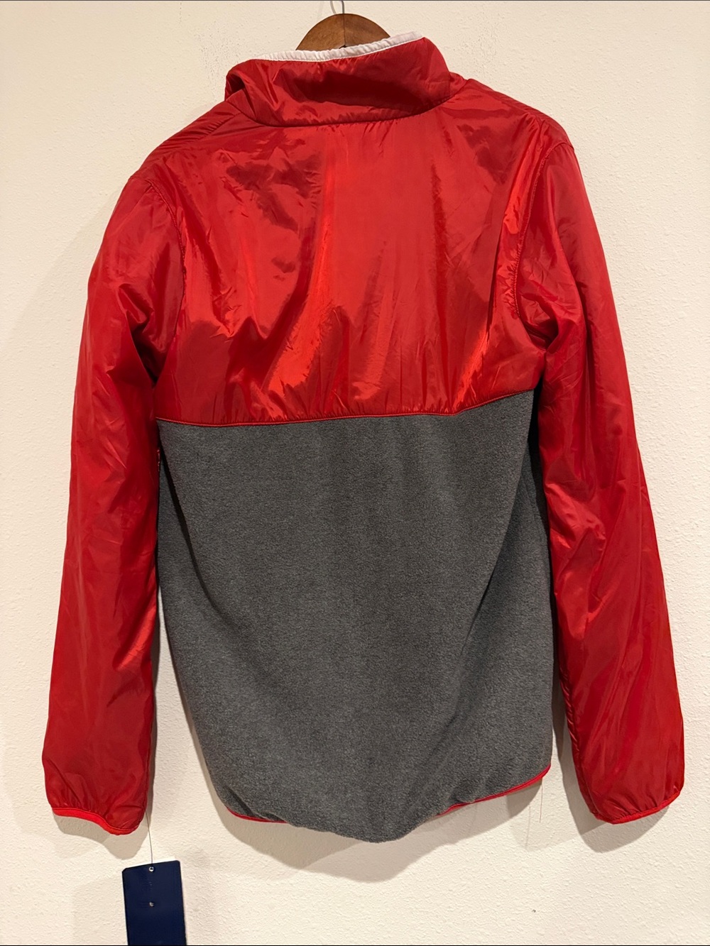 Men's Rust and Gray Quarter-Zip Performance Jacket - Picture 9 of 9